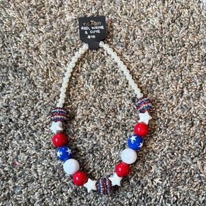 Red, White and Cute Girls Necklace